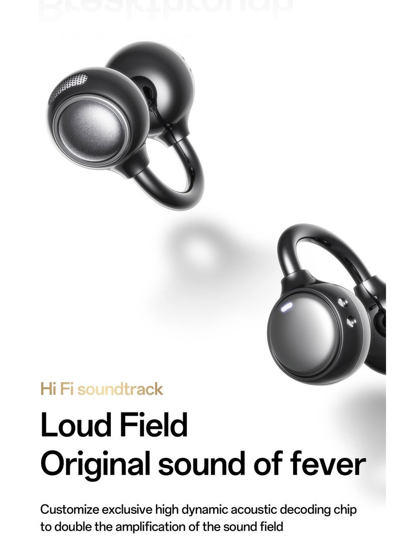 مُوطْمُوك  M156 سماعات أذن مفتوحة، صوت مكاني مقاوم للتسرب بالكامل، صوت HiFi مع تعزيز القاعدة، لاسلكي 6.0، مريح للارتداء طوال اليوم باللون الأسود - Image 2